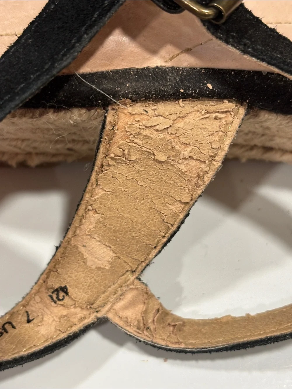 Lands' End Pippa Braided Suede Espadrille Wedge Sandals in Black